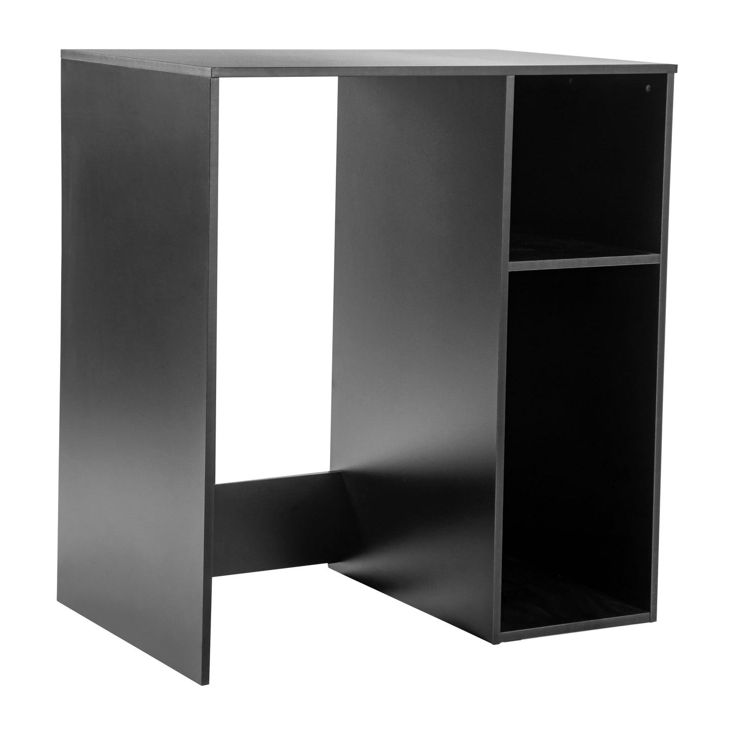 Lotus Mini Fridge Bookshelf Storage Station Organizer with Cubbies in Black Black