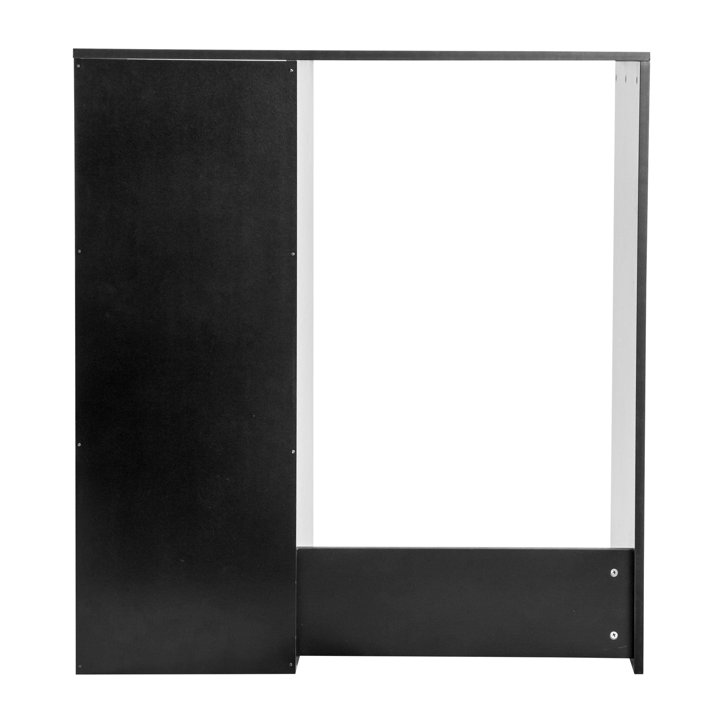 Lotus Mini Fridge Bookshelf Storage Station Organizer with Cubbies in Black Black