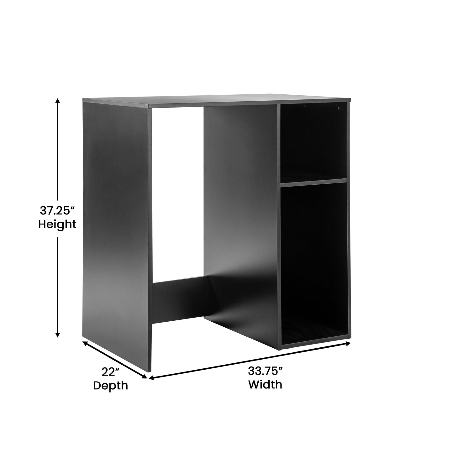Lotus Mini Fridge Bookshelf Storage Station Organizer with Cubbies in Black Black
