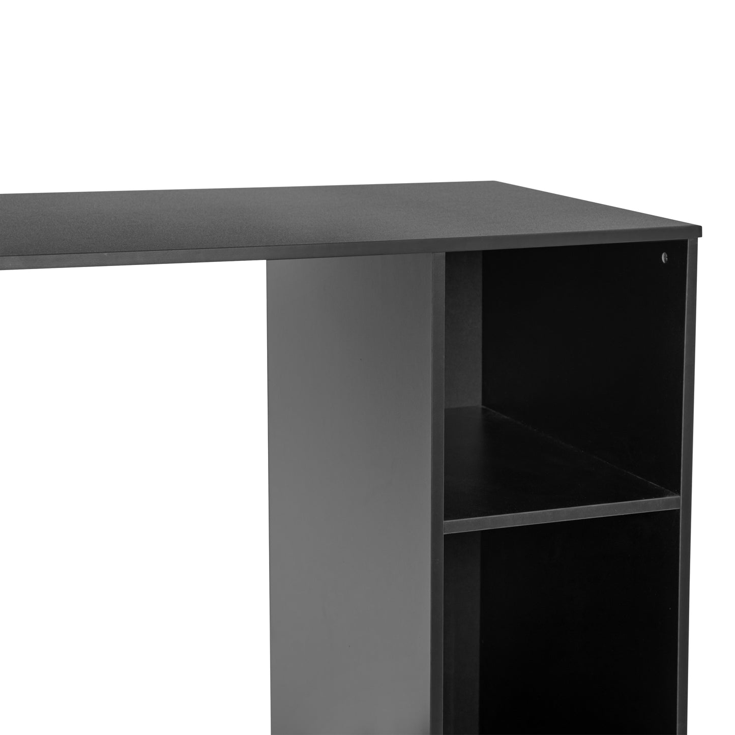 Lotus Mini Fridge Bookshelf Storage Station Organizer with Cubbies in Black Black