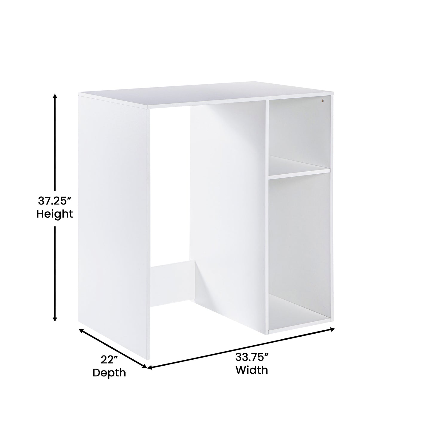 Lotus Mini Fridge Bookshelf Storage Station Organizer with Cubbies in White White