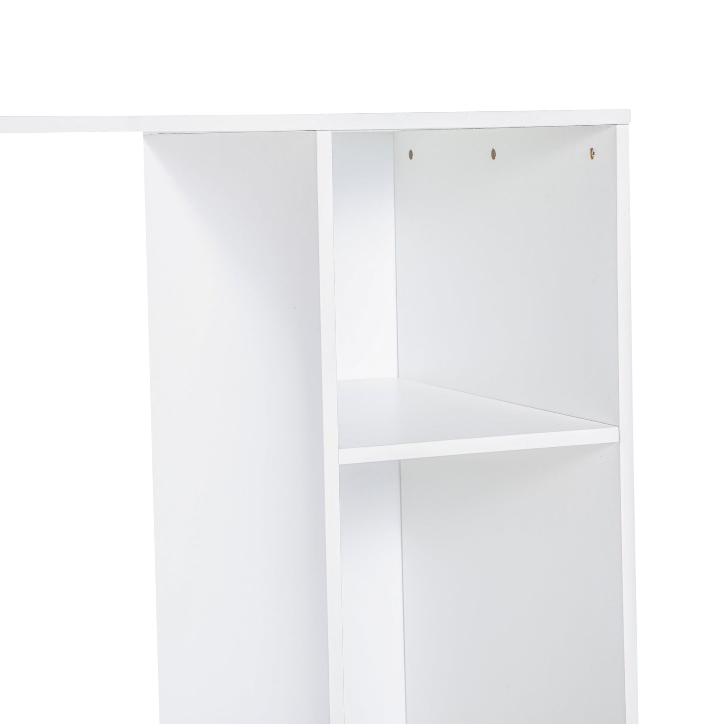 Lotus Mini Fridge Bookshelf Storage Station Organizer with Cubbies in White White