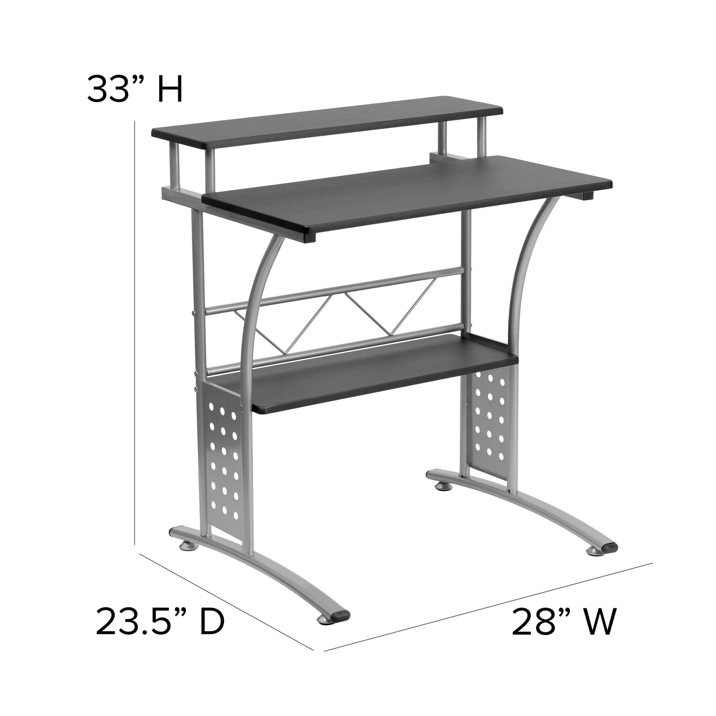 Clifton Black Computer Desk Black NAN-CLIFTON-BK-GG