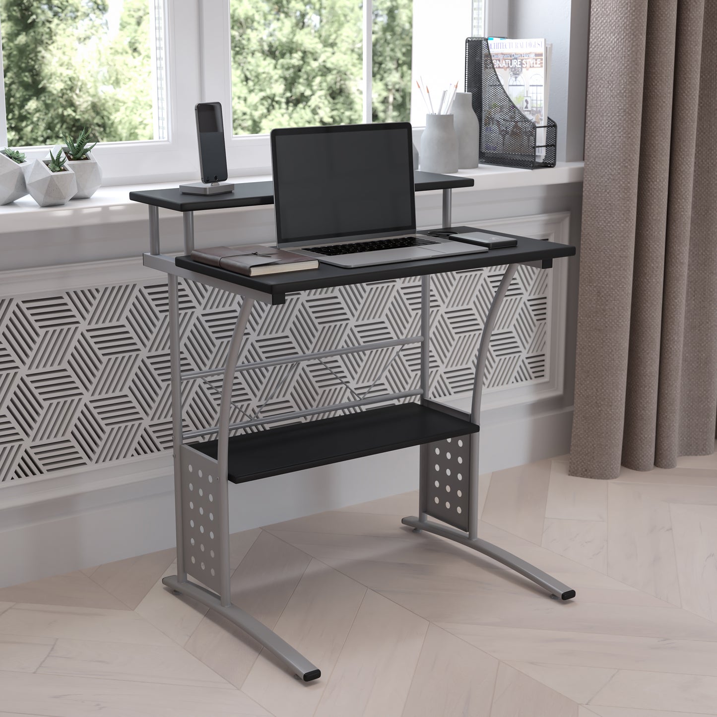 Clifton Black Computer Desk Black NAN-CLIFTON-BK-GG