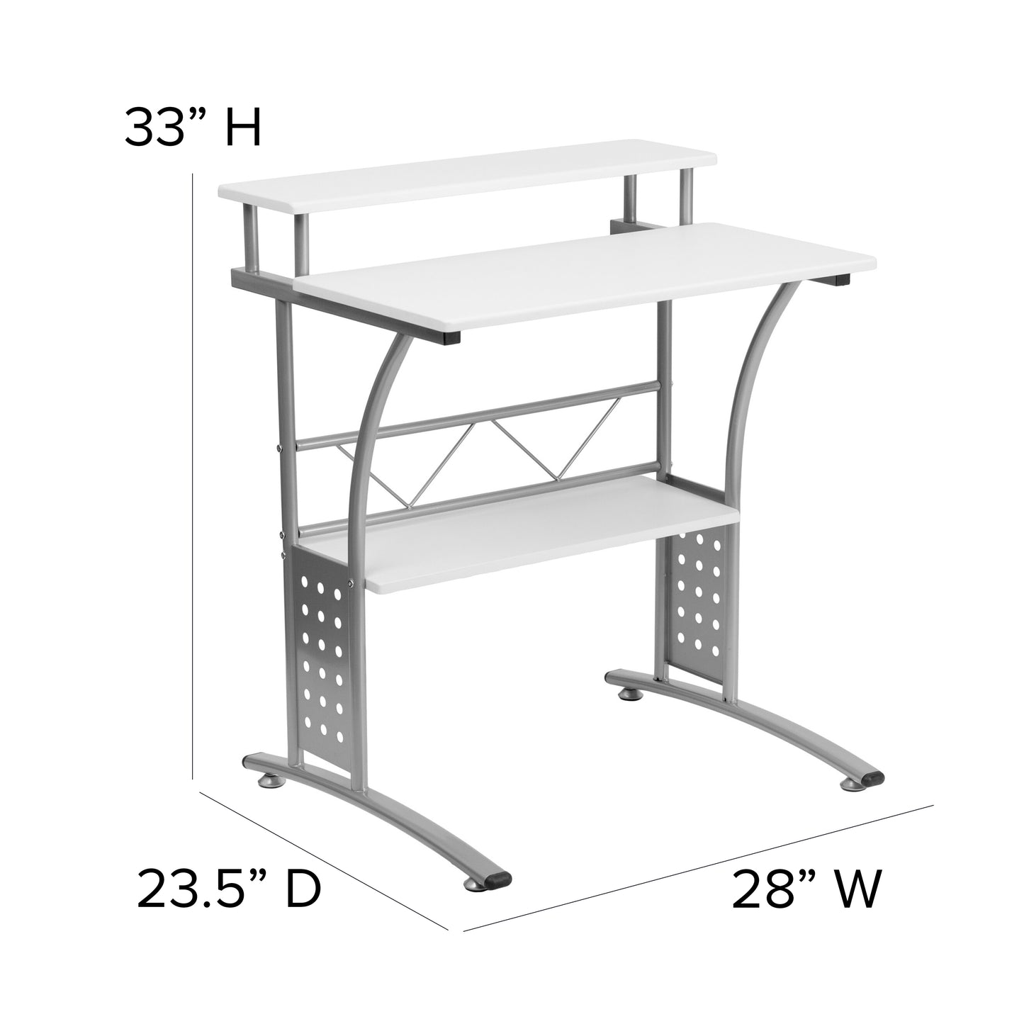Clifton White Computer Desk White NAN-CLIFTON-WH-GG
