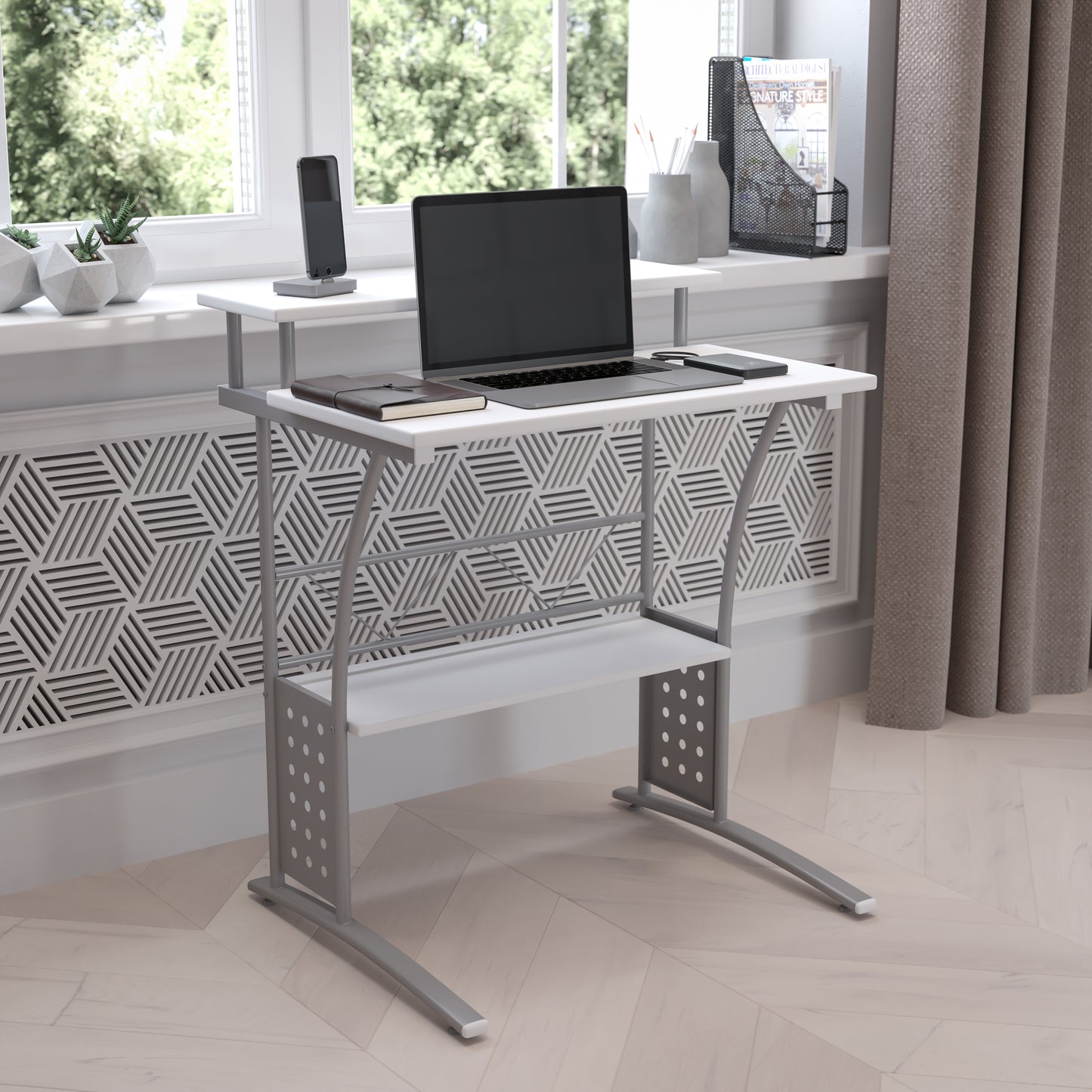 Clifton White Computer Desk White NAN-CLIFTON-WH-GG