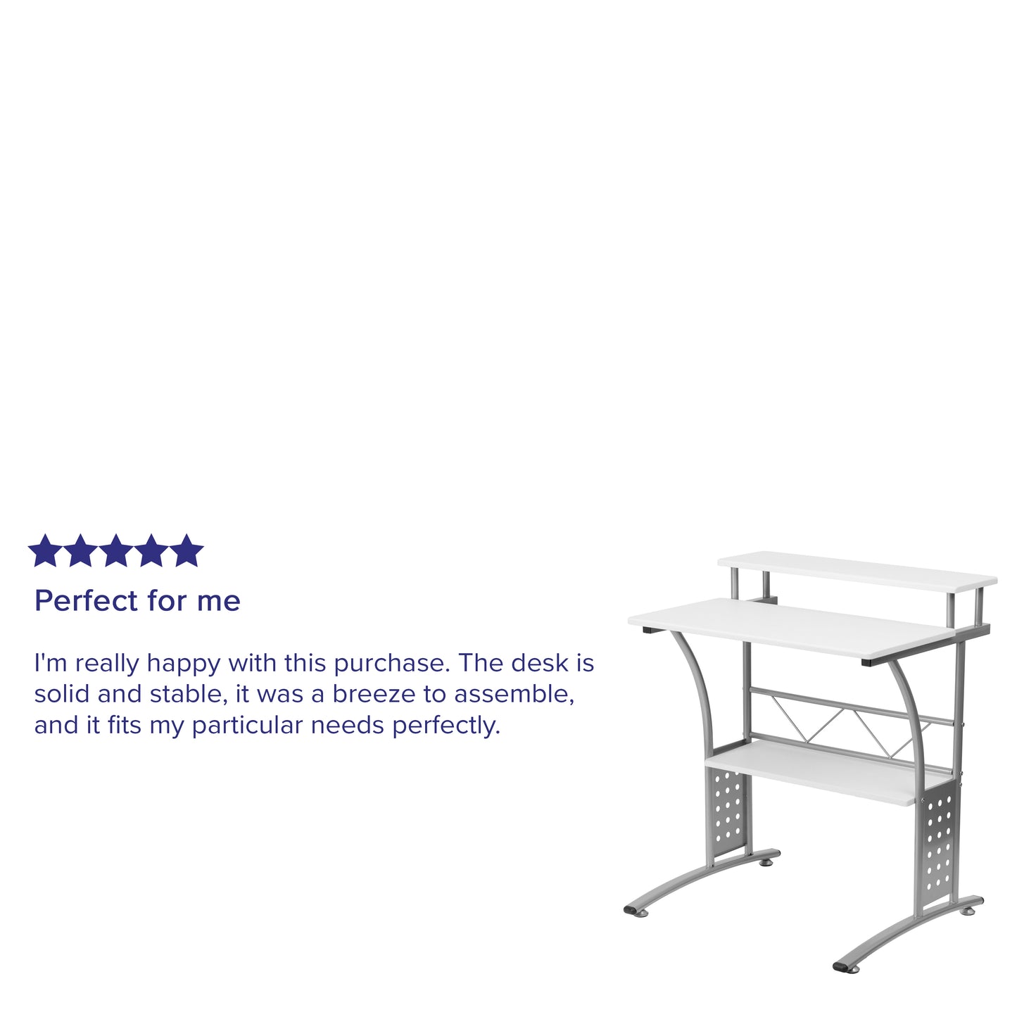 Clifton White Computer Desk White NAN-CLIFTON-WH-GG