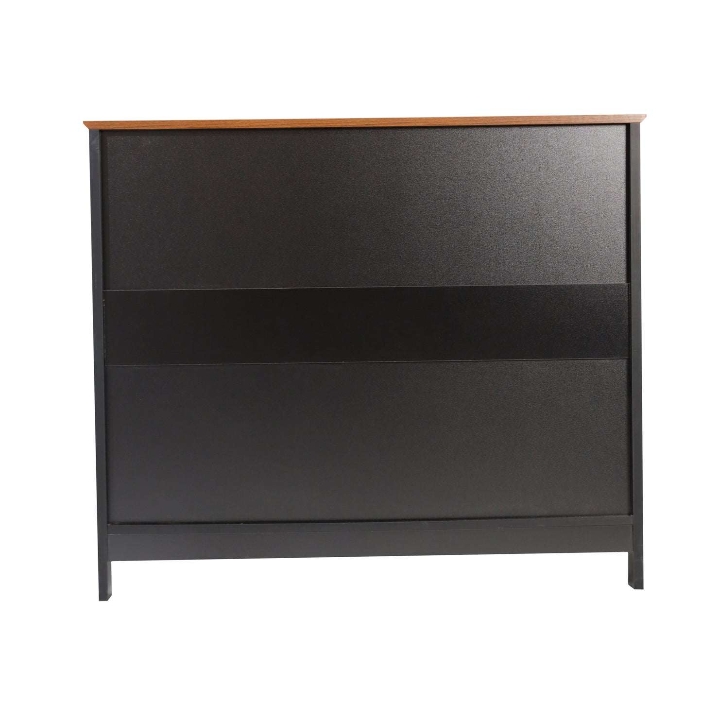 Mayfield 40" Classic Buffet and Sideboard with Double Door Storage Cabinet and Open Storage Shelf in Black with Walnut Finish Top Walnut Top/Black Frame