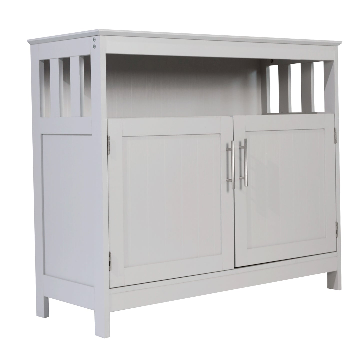 Mayfield 40" Classic Buffet and Sideboard with Double Door Storage Cabinet and Open Storage Shelf in Gray Gray