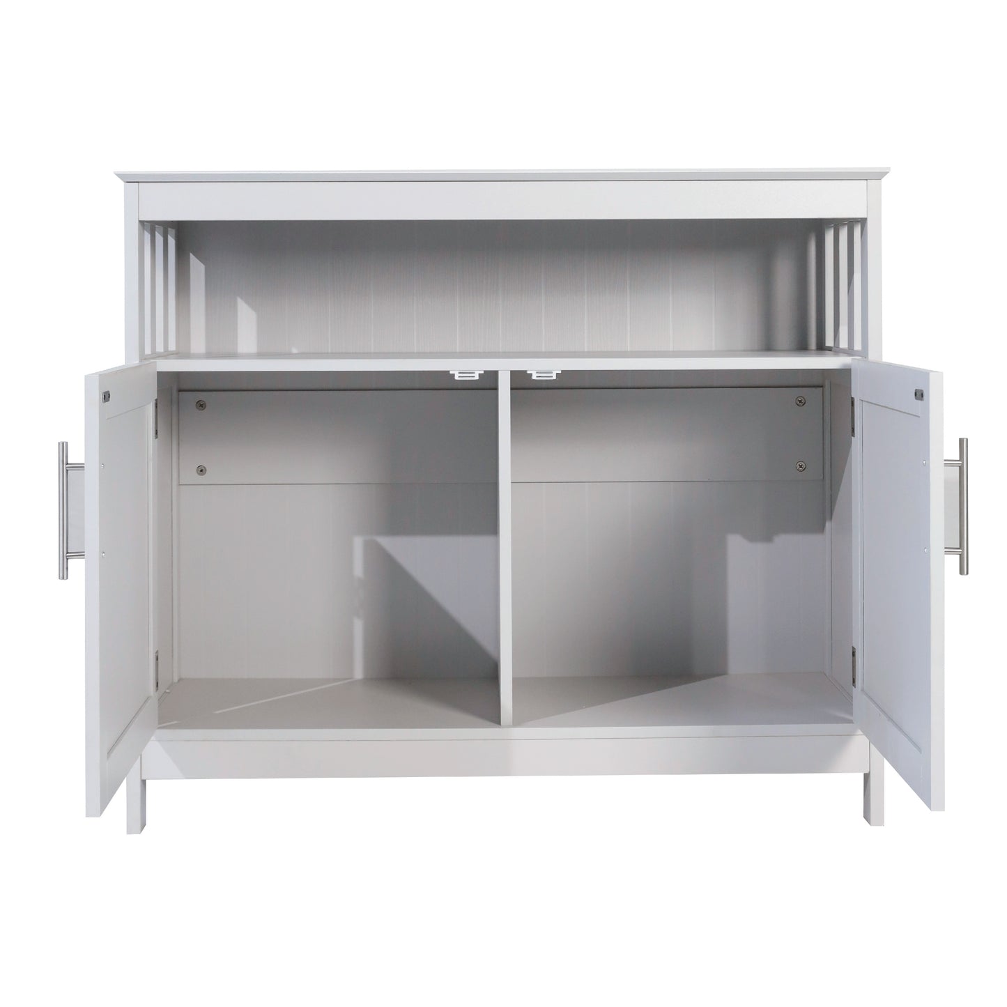 Mayfield 40" Classic Buffet and Sideboard with Double Door Storage Cabinet and Open Storage Shelf in Gray Gray
