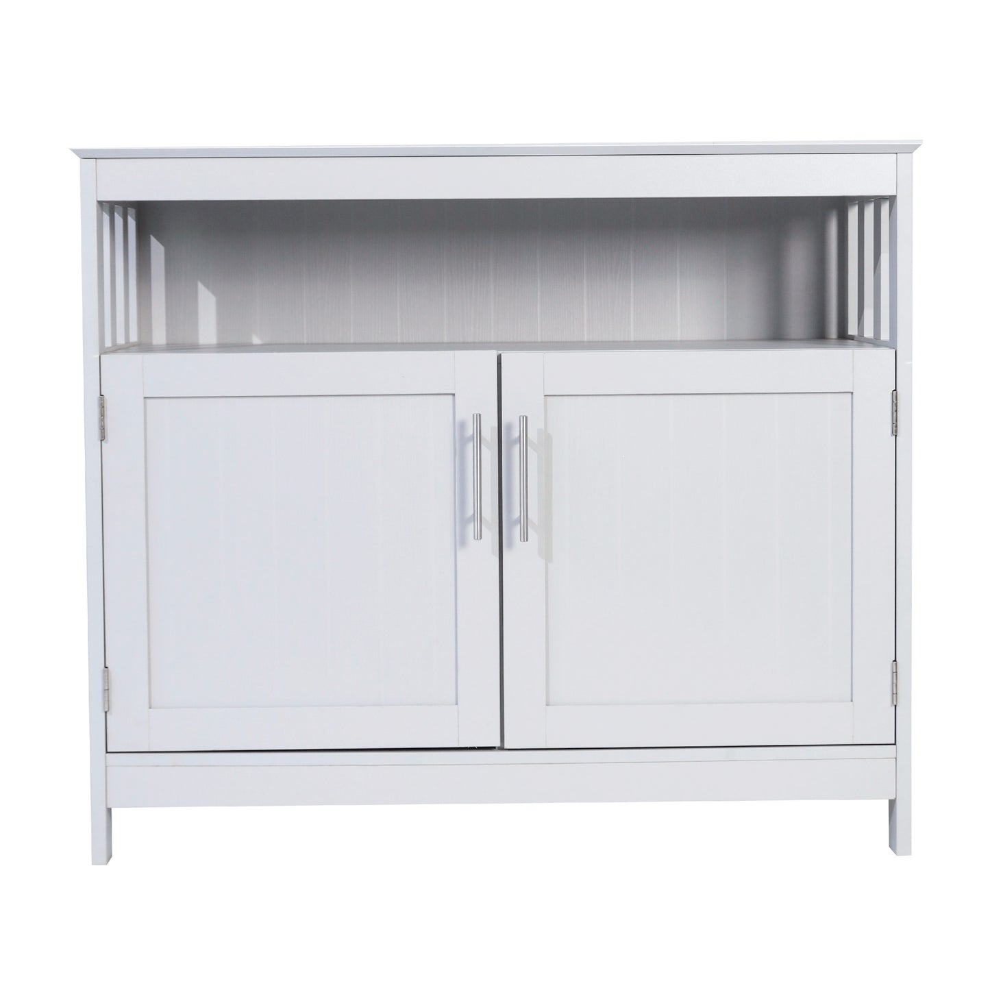 Mayfield 40" Classic Buffet and Sideboard with Double Door Storage Cabinet and Open Storage Shelf in Gray Gray