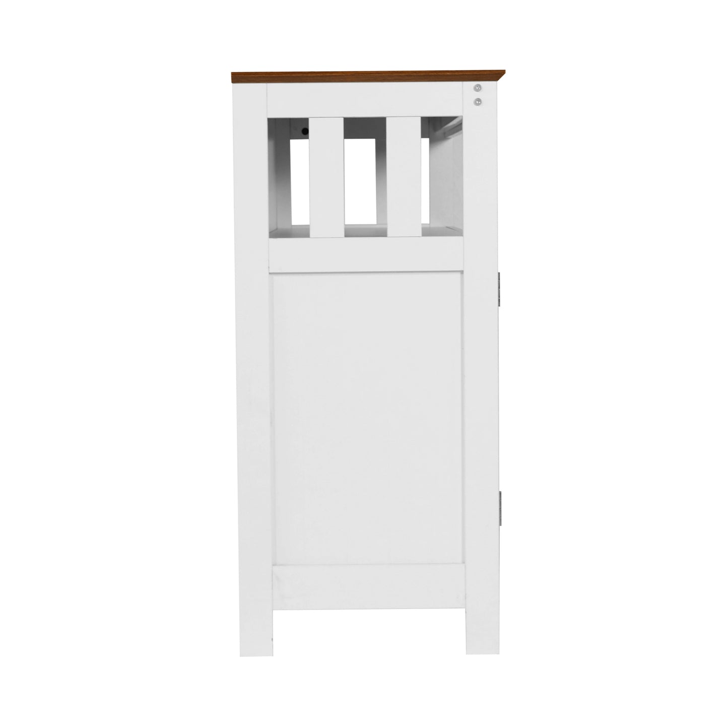 Mayfield 40" Classic Buffet and Sideboard with Double Door Storage Cabinet and Open Storage Shelf in White with Walnut Finish Top Walnut Top/White Frame