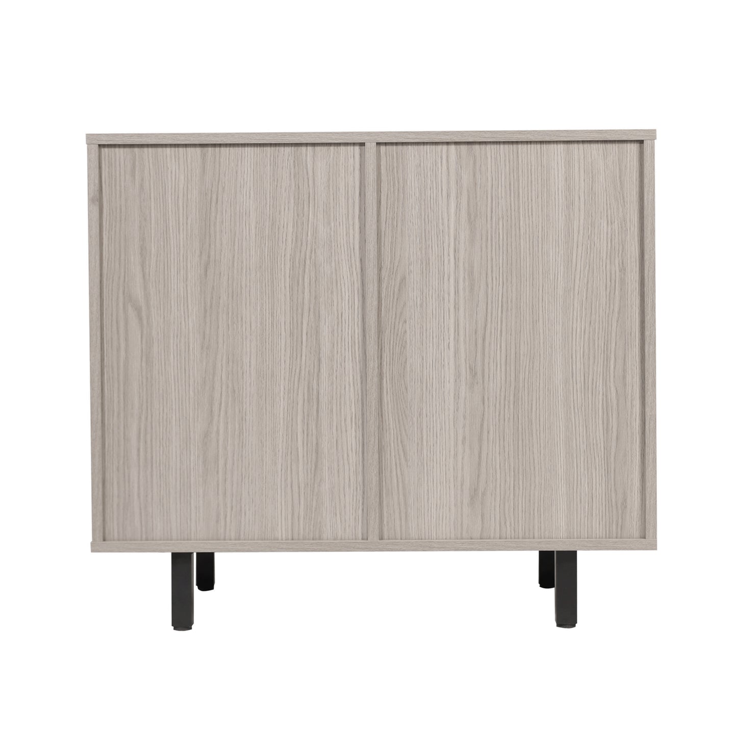 Elmont Classic Bar and Sideboard with Shaker Style Single Door Cabinet with Hanging Glass Storage and Open Bottle Shelves, Gray Gray