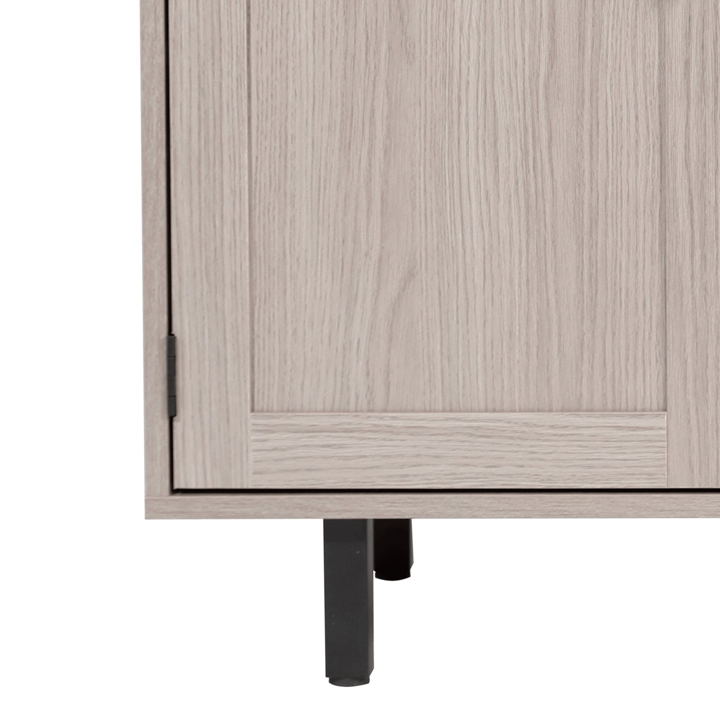 Elmont Classic Bar and Sideboard with Shaker Style Single Door Cabinet with Hanging Glass Storage and Open Bottle Shelves, Gray Gray