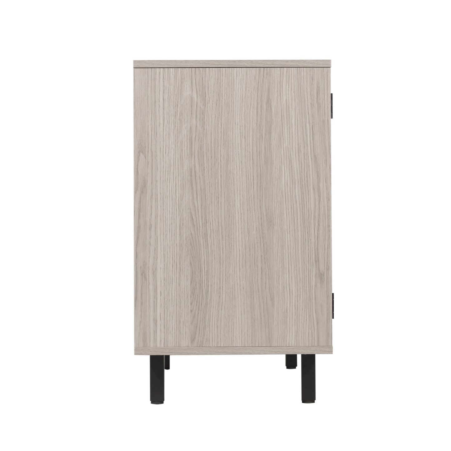 Elmont Classic Bar and Sideboard with Shaker Style Single Door Cabinet with Hanging Glass Storage and Open Bottle Shelves, Gray Gray