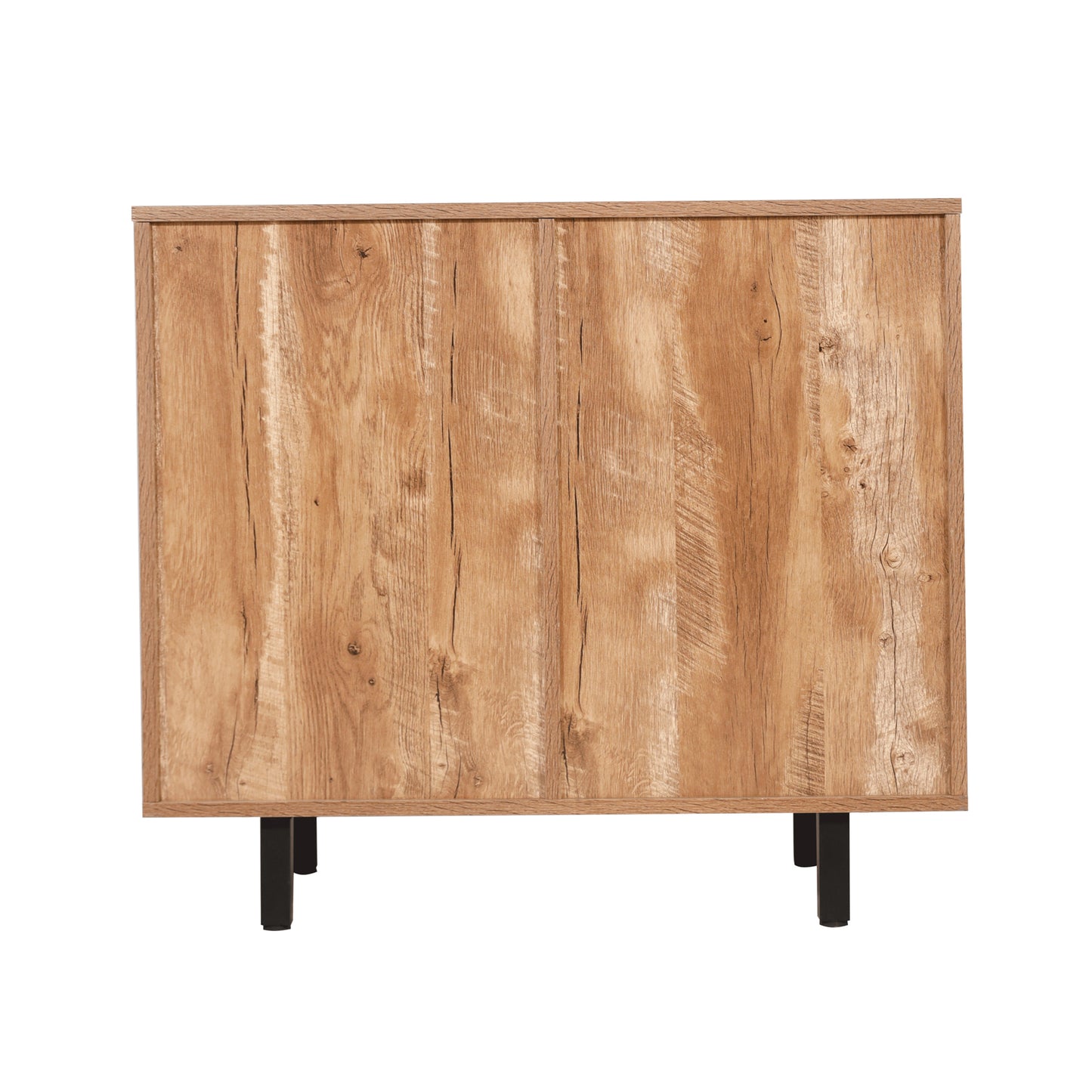 Elmont Classic Bar and Sideboard with Shaker Style Single Door Cabinet with Hanging Glass Storage and Open Bottle Shelves, Light Brown Light Brown
