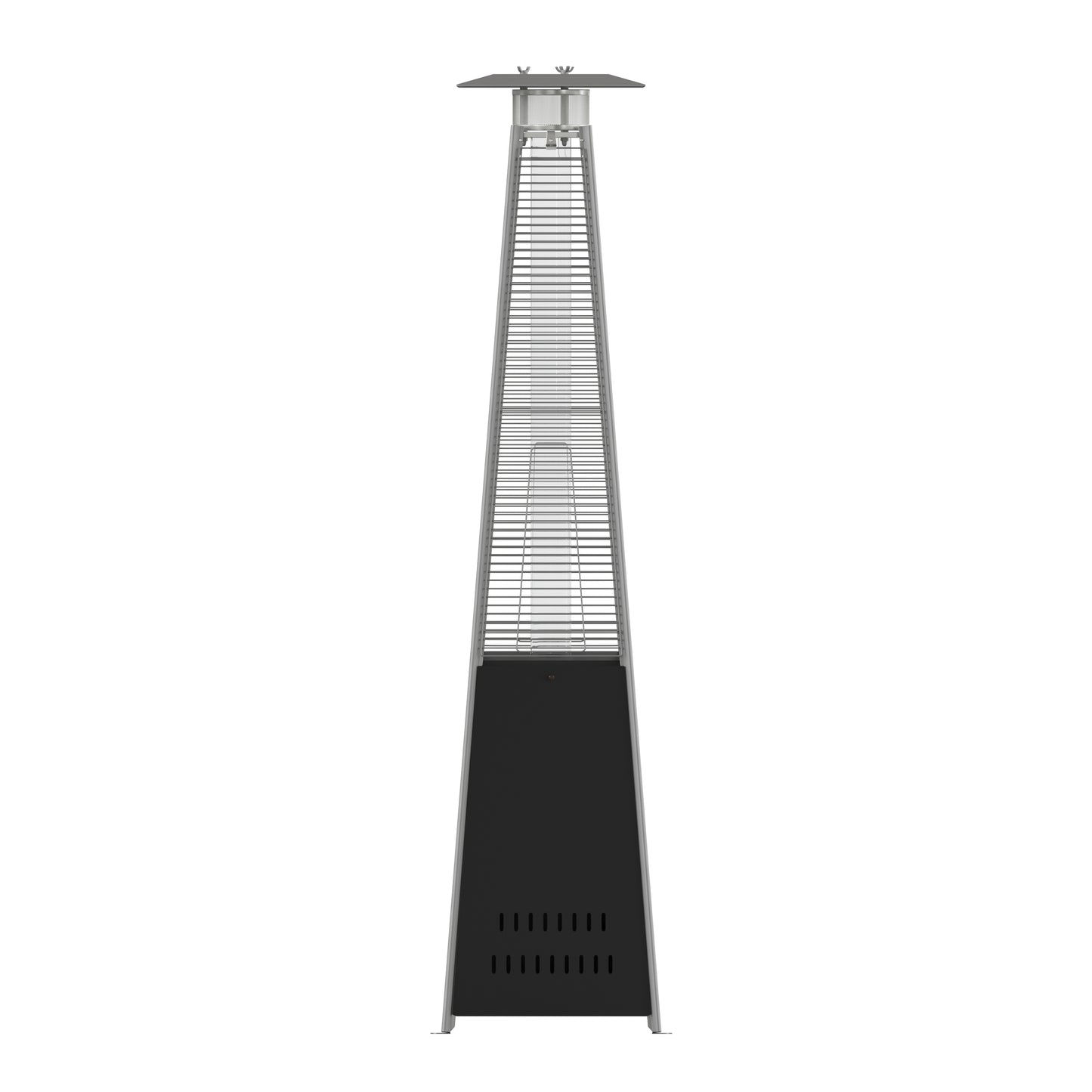 Sol Patio Outdoor Heating-Black Stainless Steel Pyramid 42,000 BTU Propane Heater with Wheels for Commercial & Residential Use Black