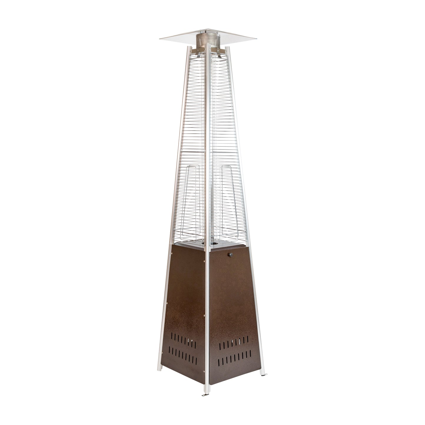 Sol Patio Outdoor Heating-Bronze Stainless Steel Pyramid 42,000 BTU Propane Heater with Wheels for Commercial & Residential Use Bronze