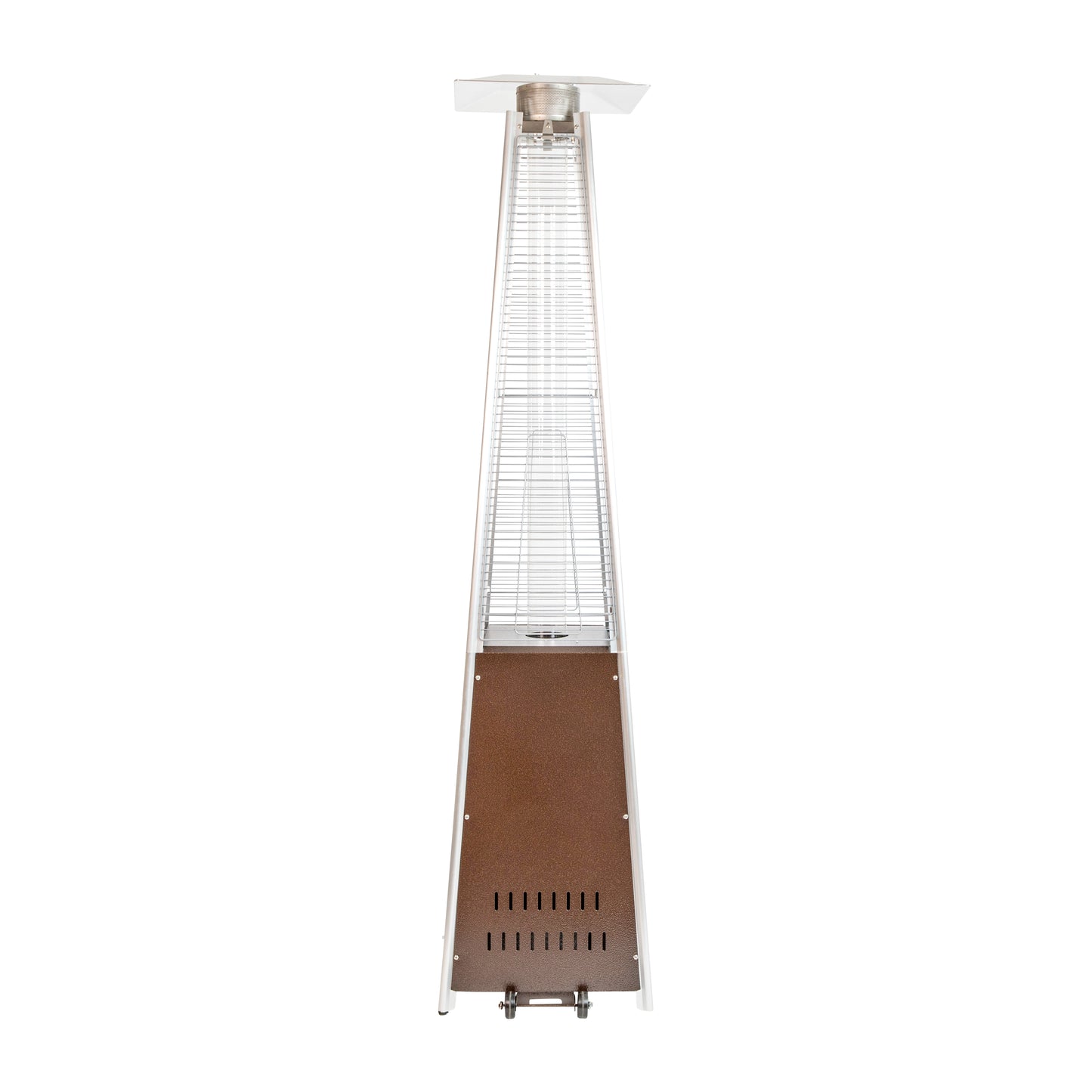Sol Patio Outdoor Heating-Bronze Stainless Steel Pyramid 42,000 BTU Propane Heater with Wheels for Commercial & Residential Use Bronze