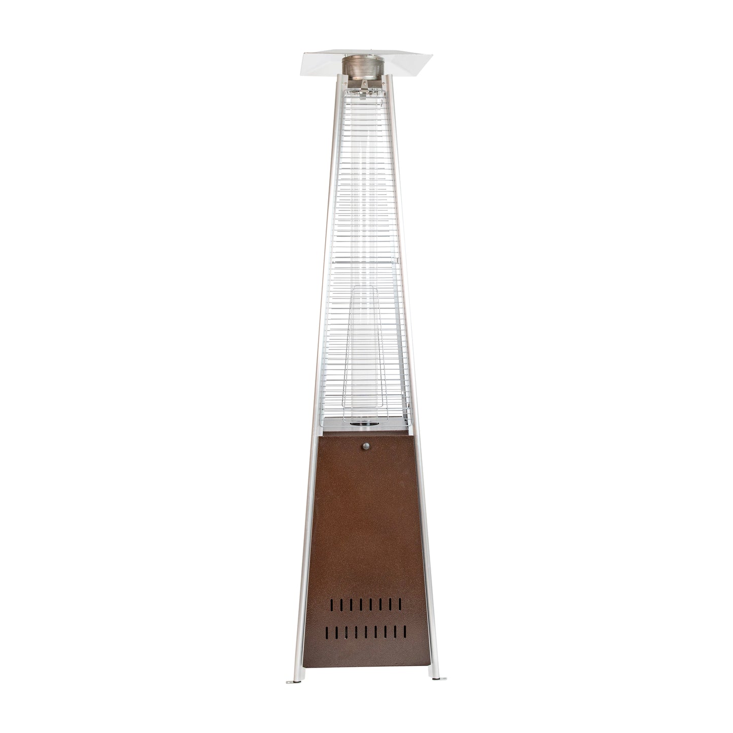 Sol Patio Outdoor Heating-Bronze Stainless Steel Pyramid 42,000 BTU Propane Heater with Wheels for Commercial & Residential Use Bronze