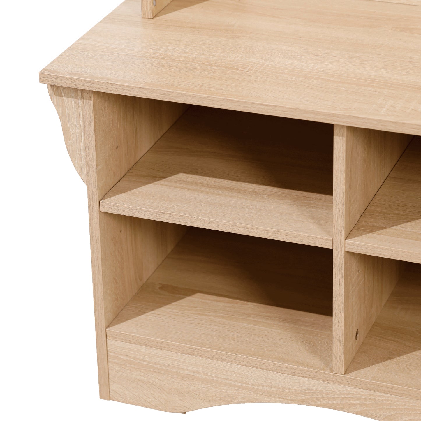 Paisley 31.5" Wide Hall Tree with Bench, 3 Single Storage Hooks, and 4 Lower Storage Cubbies with Adjustable Shelves in Weathered Wood Weathered Natural
