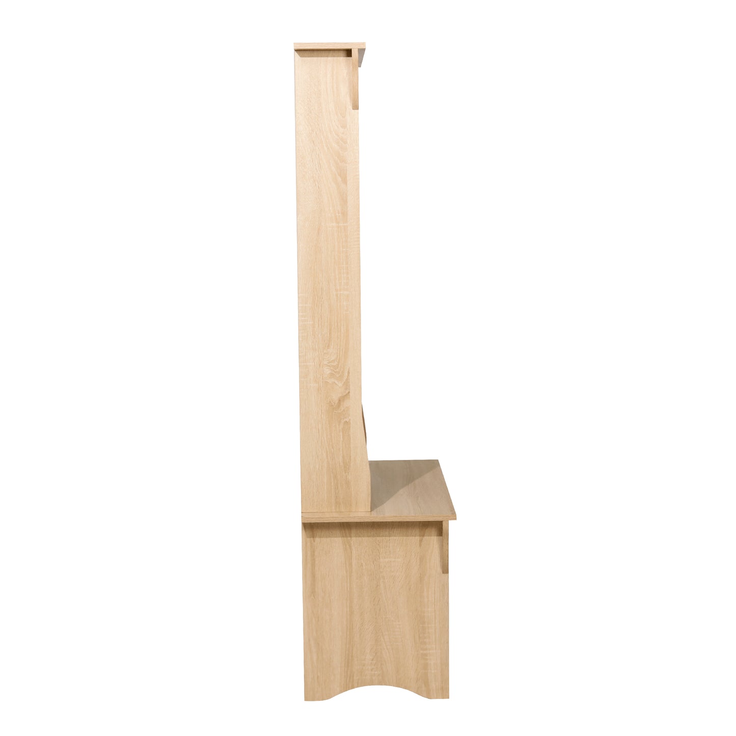 Paisley 31.5" Wide Hall Tree with Bench, 3 Single Storage Hooks, and 4 Lower Storage Cubbies with Adjustable Shelves in Weathered Wood Weathered Natural