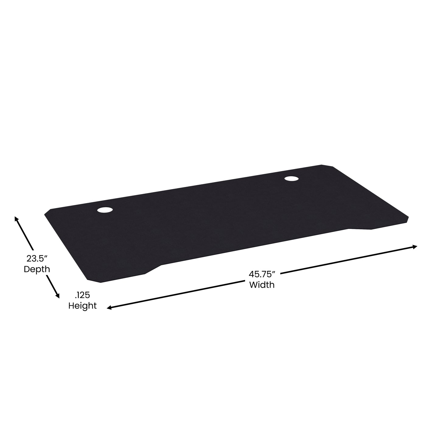 Fisher Black Mega Size Extended Gaming Mouse Pad with Anti-Slip Rubber Base and Micro Weave Top, Large Home Office Desk Mat, 45.75"W x 23.5"D x .125"H Black