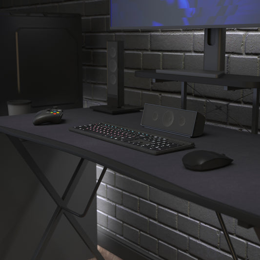 Mallot Black Mega Size Extended Gaming Mouse Pad with Anti-Slip Rubber Base & Micro Weave Top, Large Home Office Desk Mat, 45.75"W x 23.75"D x .125"H Black NAN-GM1031-BK-GG