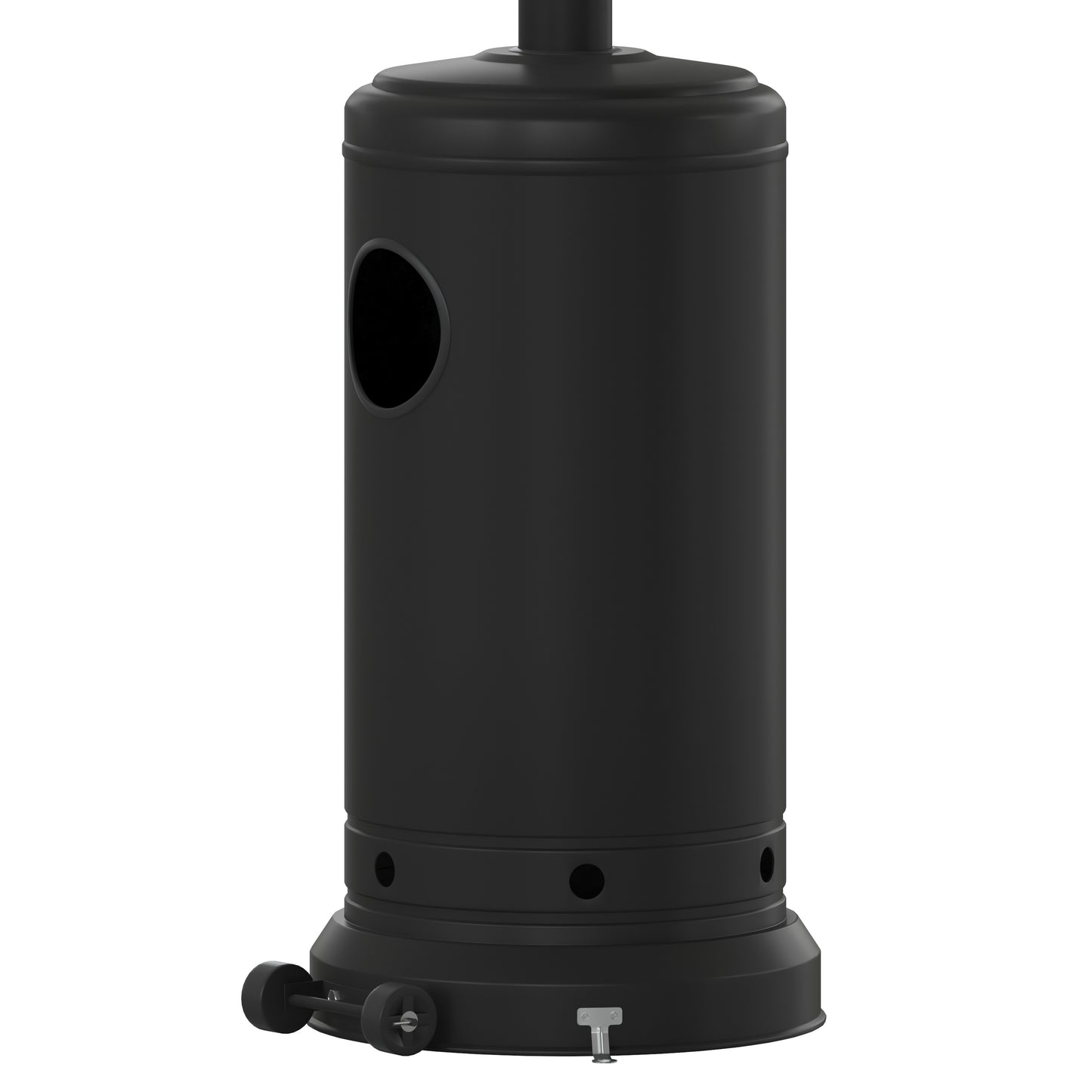 Sol Patio Outdoor Heating-Black Stainless Steel 40,000 BTU Propane Heater with Wheels-Commercial & Residential Use-7.5 Feet Tall Black