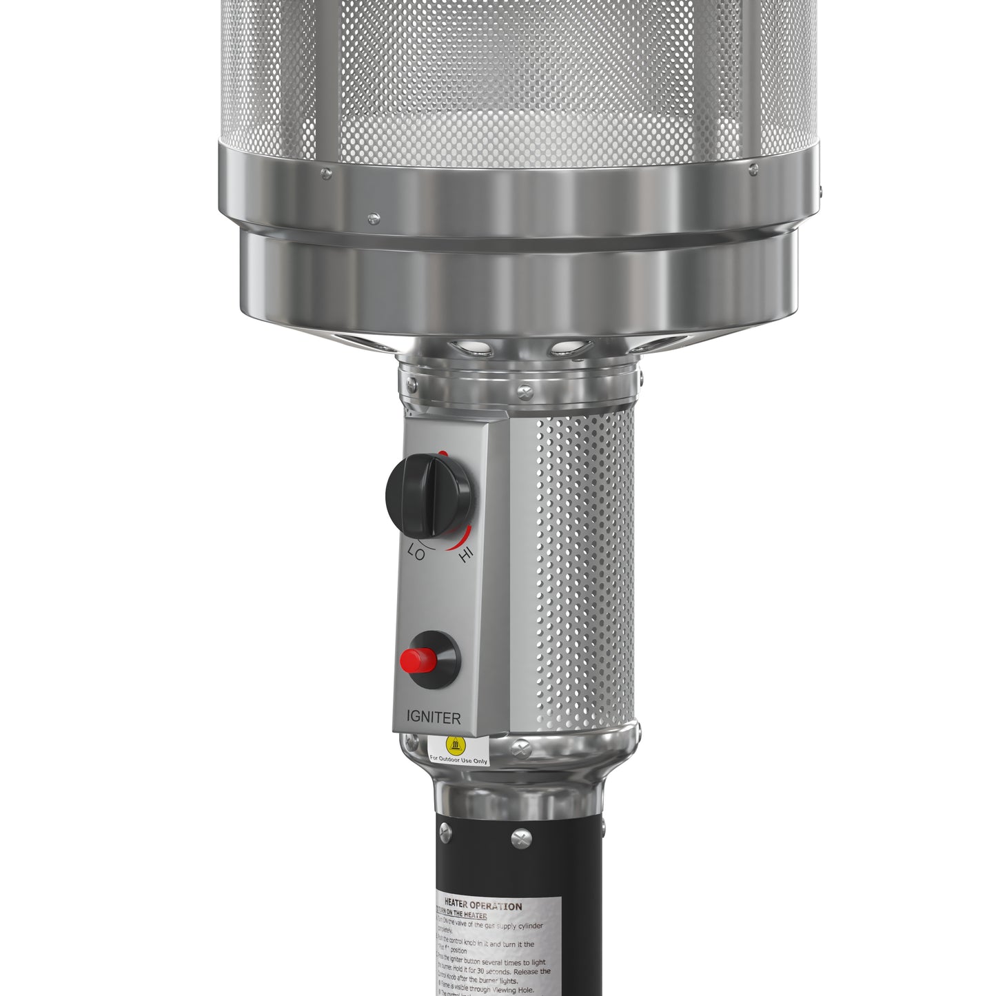 Sol Patio Outdoor Heating-Black Stainless Steel 40,000 BTU Propane Heater with Wheels-Commercial & Residential Use-7.5 Feet Tall Black