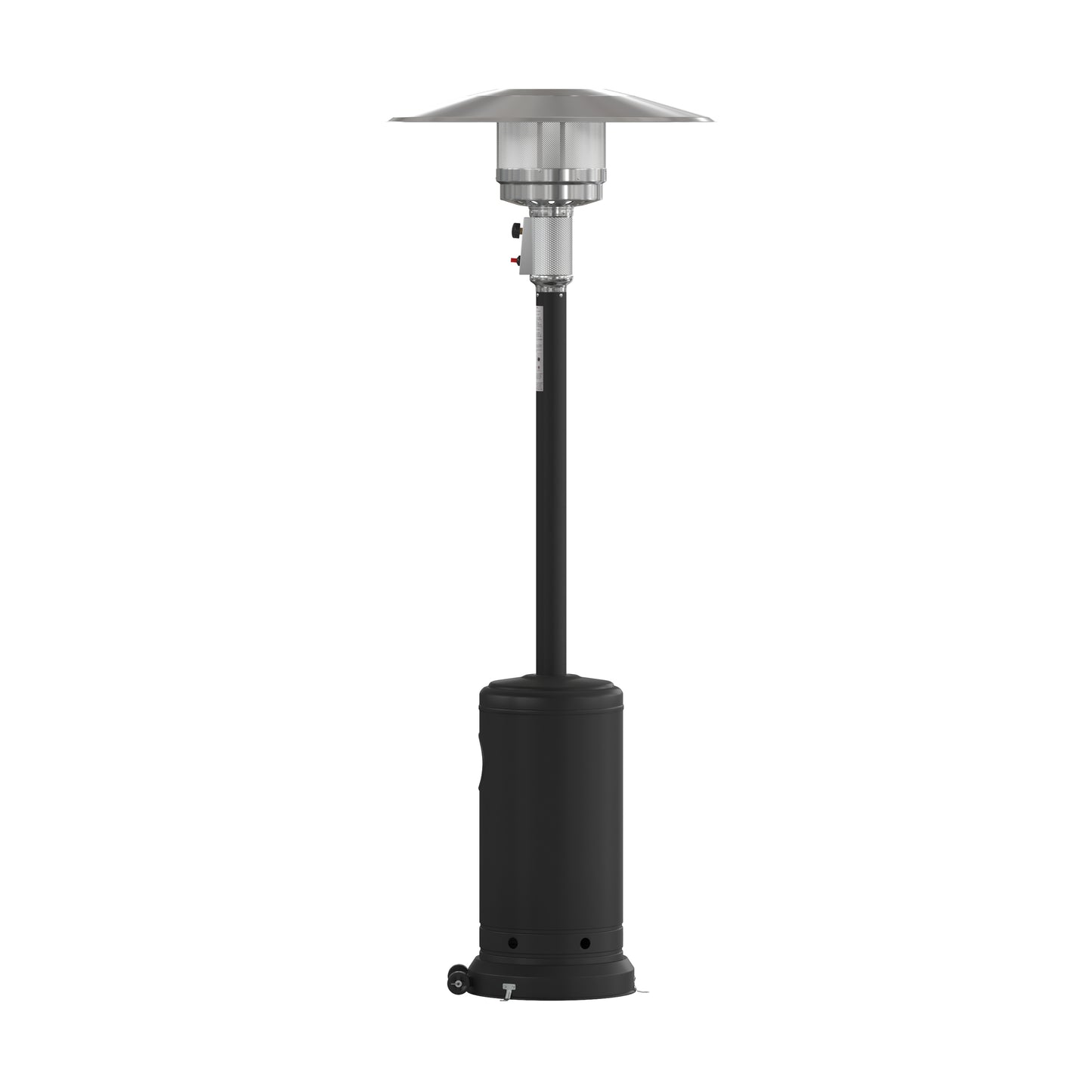 Sol Patio Outdoor Heating-Black Stainless Steel 40,000 BTU Propane Heater with Wheels-Commercial & Residential Use-7.5 Feet Tall Black
