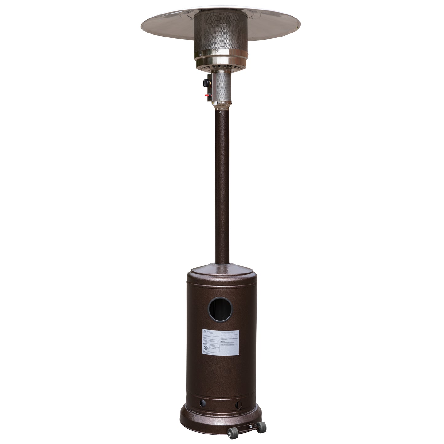 Sol Patio Outdoor Heating-Bronze Stainless Steel 40,000 BTU Propane Heater with Wheels-Commercial & Residential Use-7.5 Feet Tall Bronze
