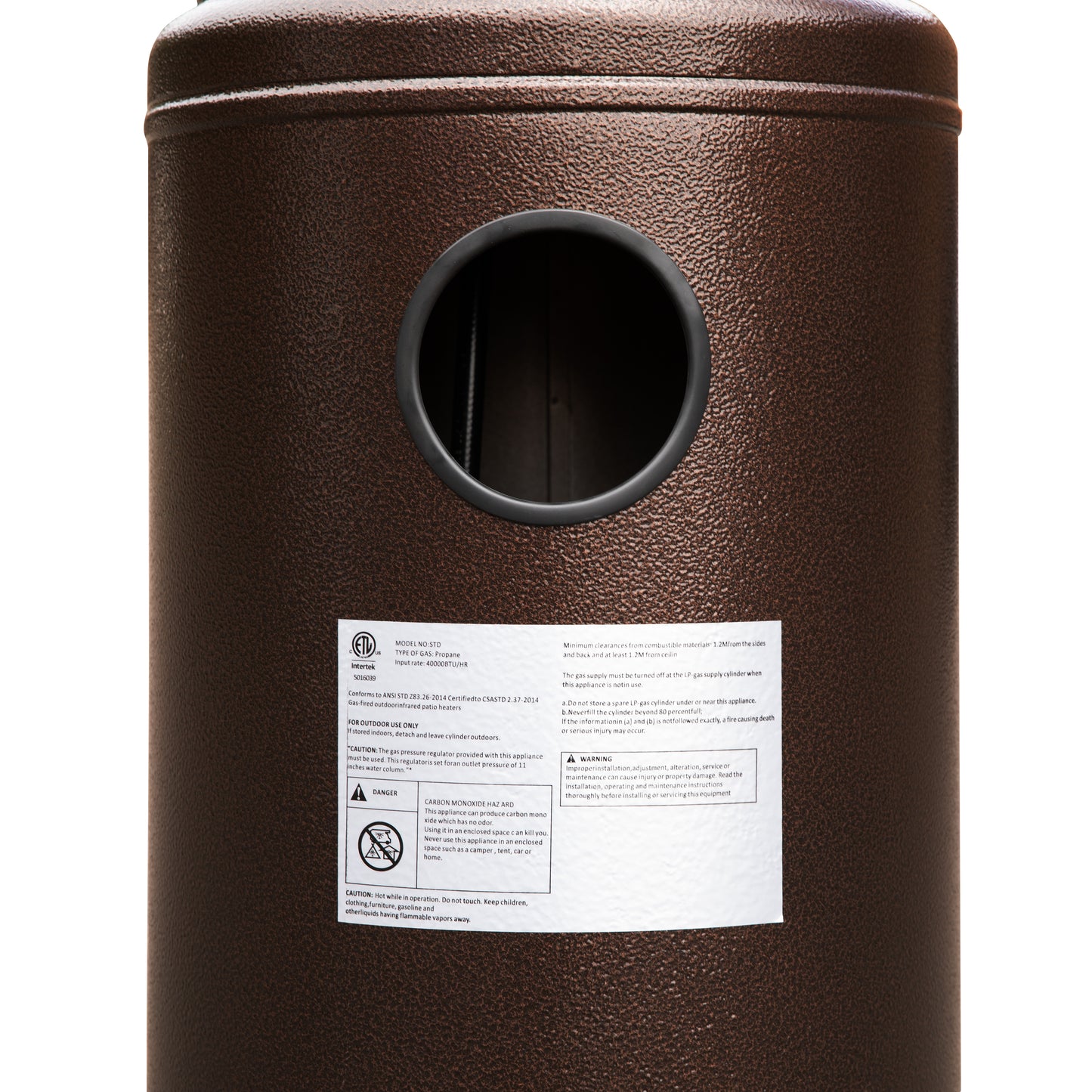 Sol Patio Outdoor Heating-Bronze Stainless Steel 40,000 BTU Propane Heater with Wheels-Commercial & Residential Use-7.5 Feet Tall Bronze