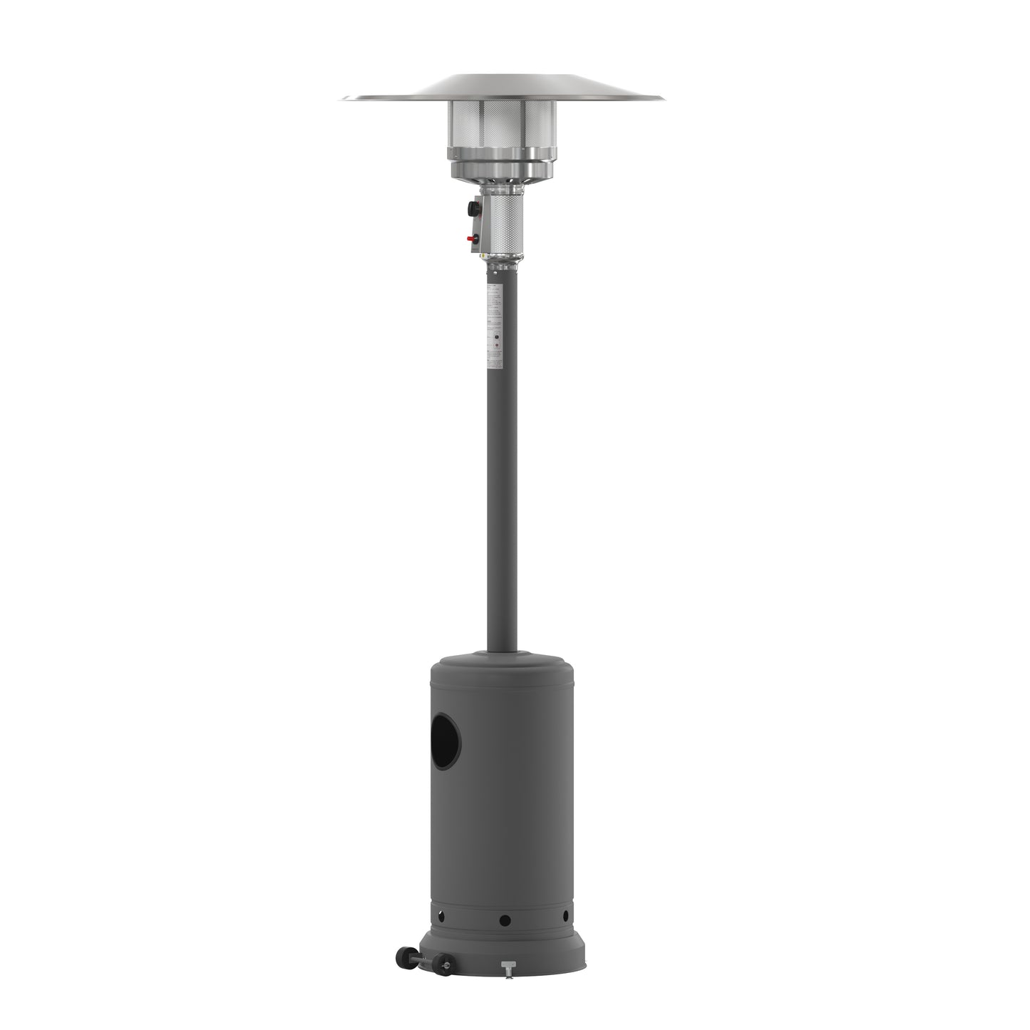 Sol Patio Outdoor Heating-Slate Gray Stainless Steel 40,000 BTU Propane Heater with Wheels-Commercial & Residential Use-7.5 Feet Tall Slate Gray