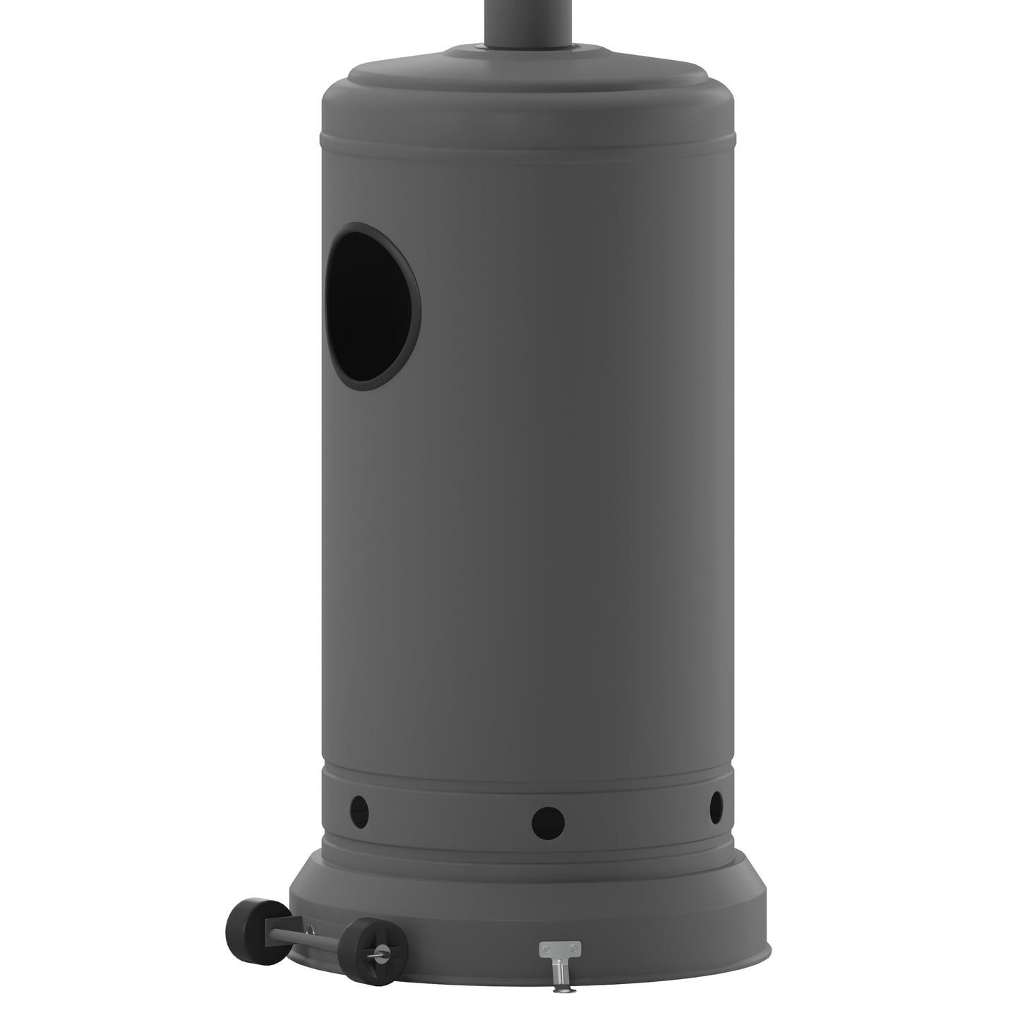 Sol Patio Outdoor Heating-Slate Gray Stainless Steel 40,000 BTU Propane Heater with Wheels-Commercial & Residential Use-7.5 Feet Tall Slate Gray