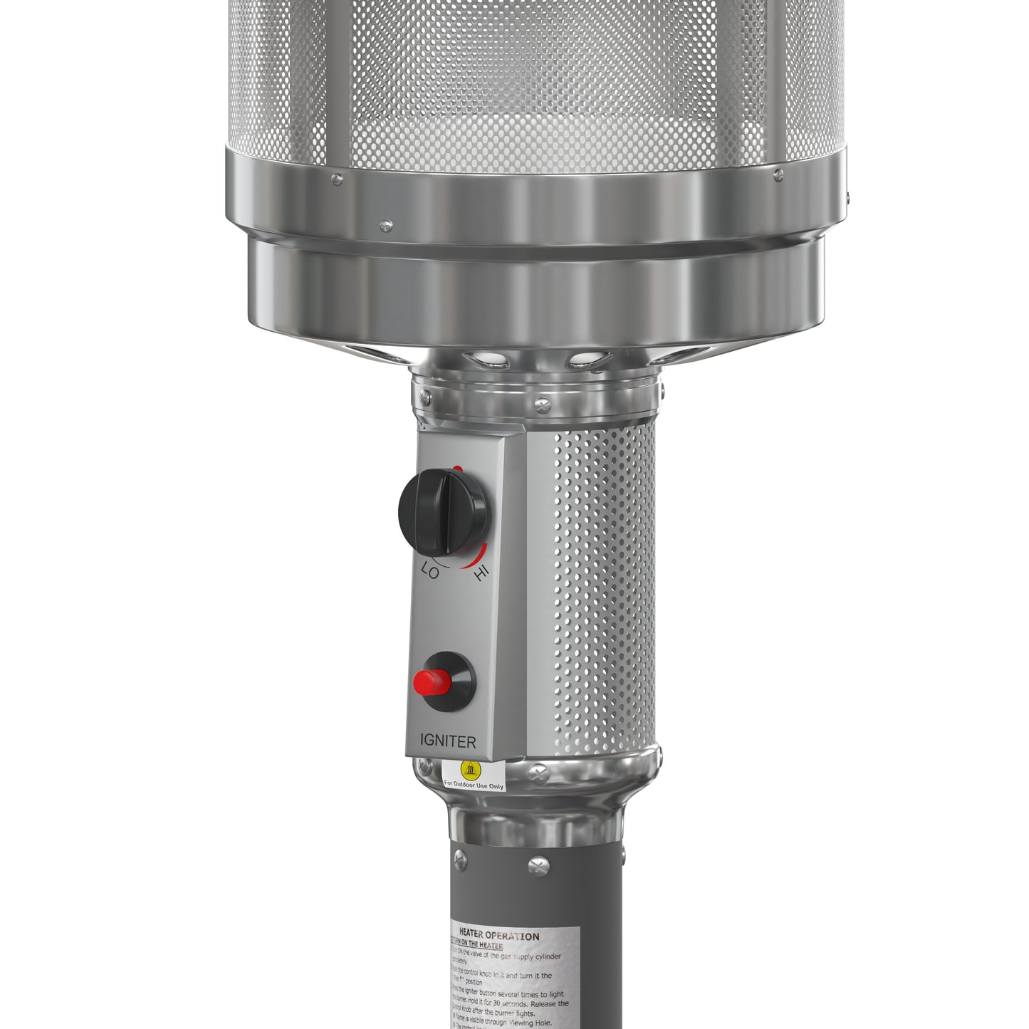 Sol Patio Outdoor Heating-Slate Gray Stainless Steel 40,000 BTU Propane Heater with Wheels-Commercial & Residential Use-7.5 Feet Tall Slate Gray