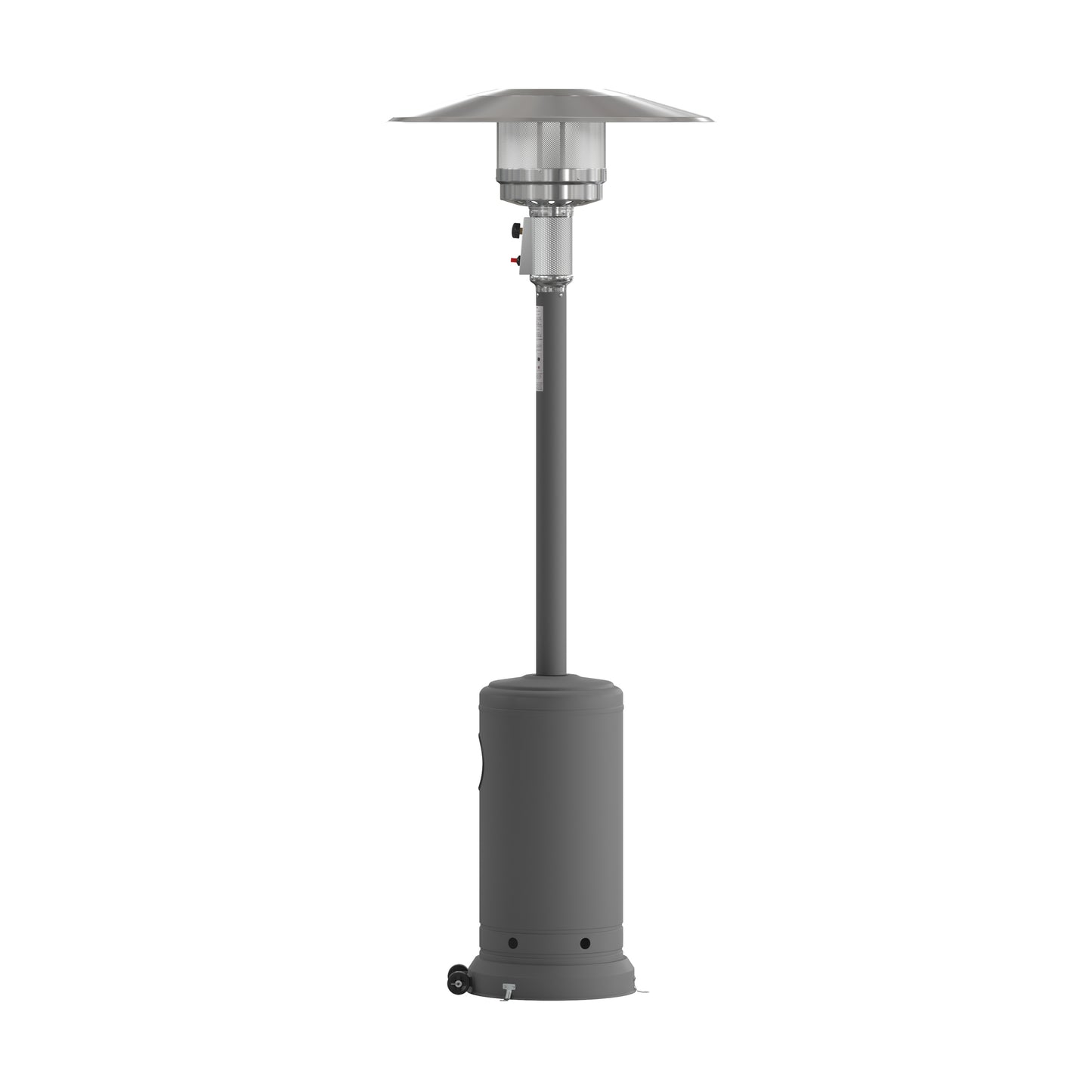 Sol Patio Outdoor Heating-Slate Gray Stainless Steel 40,000 BTU Propane Heater with Wheels-Commercial & Residential Use-7.5 Feet Tall Slate Gray