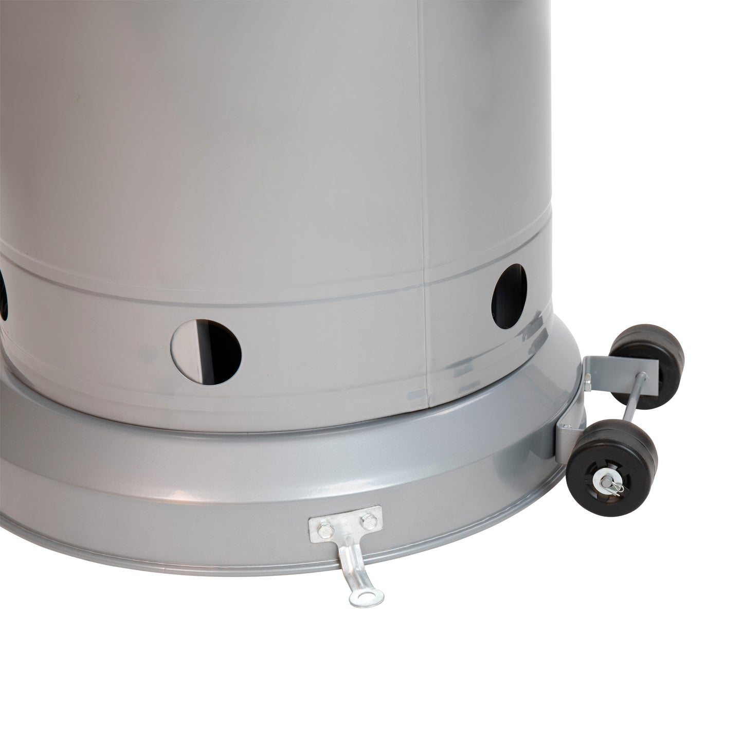 Sol Patio Outdoor Heating-Silver Stainless Steel 40,000 BTU Propane Heater with Wheels-Commercial & Residential Use-7.5 Feet Tall Silver