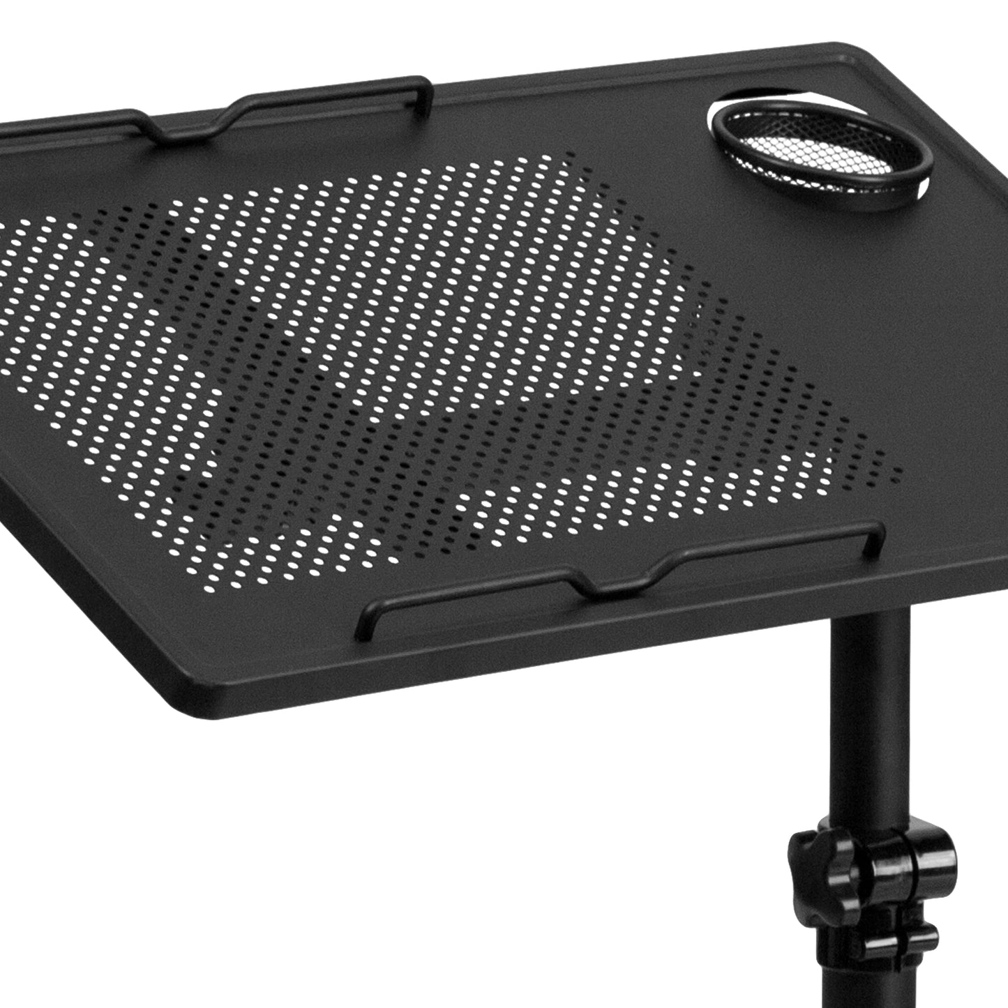 Macon Black Adjustable Height Steel Mobile Computer Desk Black