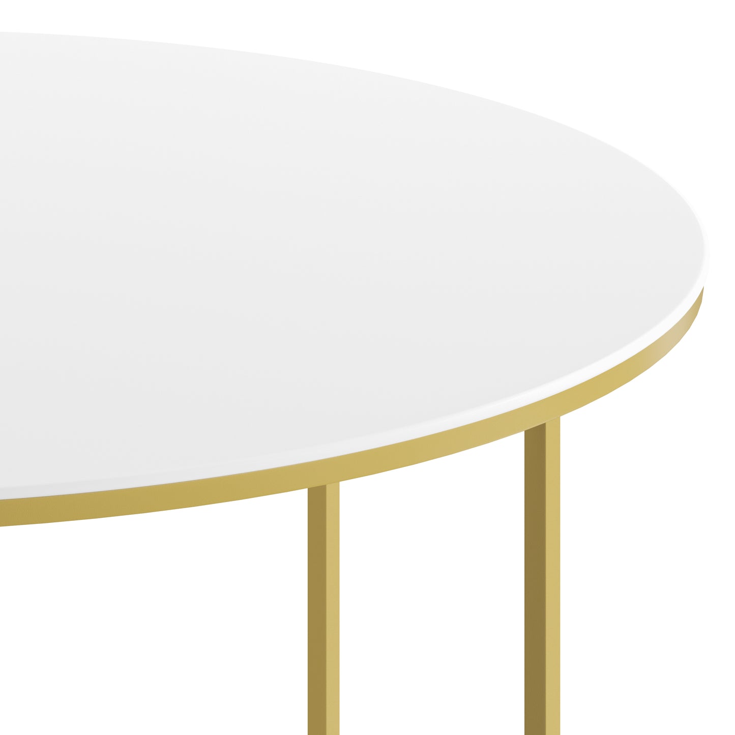 Hampstead Collection Coffee Table - Modern White Finish Accent Table with Crisscross Brushed Gold Frame White Top/Brushed Gold Frame NAN-JH-1787CT-GG