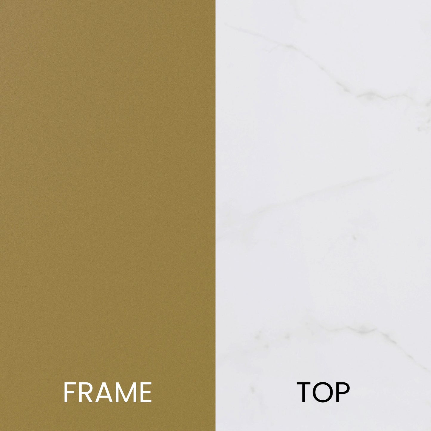 Hampstead Collection Coffee Table - Modern White Marble Finish Accent Table with Crisscross Brushed Gold Frame White Marble Top/Brushed Gold Frame