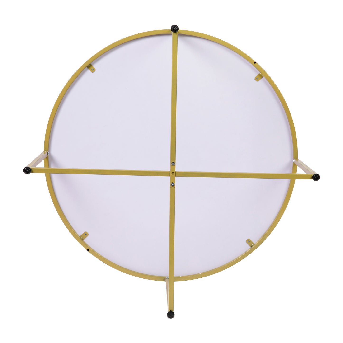 Hampstead Collection Coffee Table - Modern White Marble Finish Accent Table with Crisscross Brushed Gold Frame White Marble Top/Brushed Gold Frame