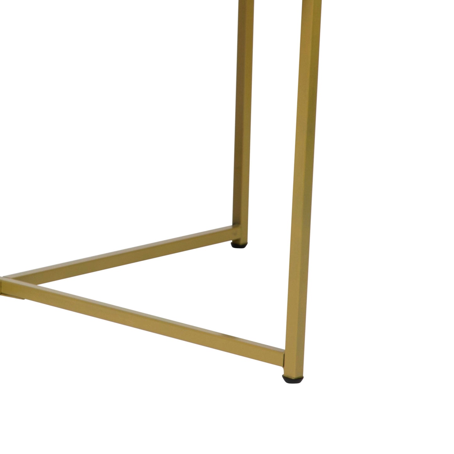 Hampstead Collection Coffee Table - Modern White Marble Finish Accent Table with Crisscross Brushed Gold Frame White Marble Top/Brushed Gold Frame
