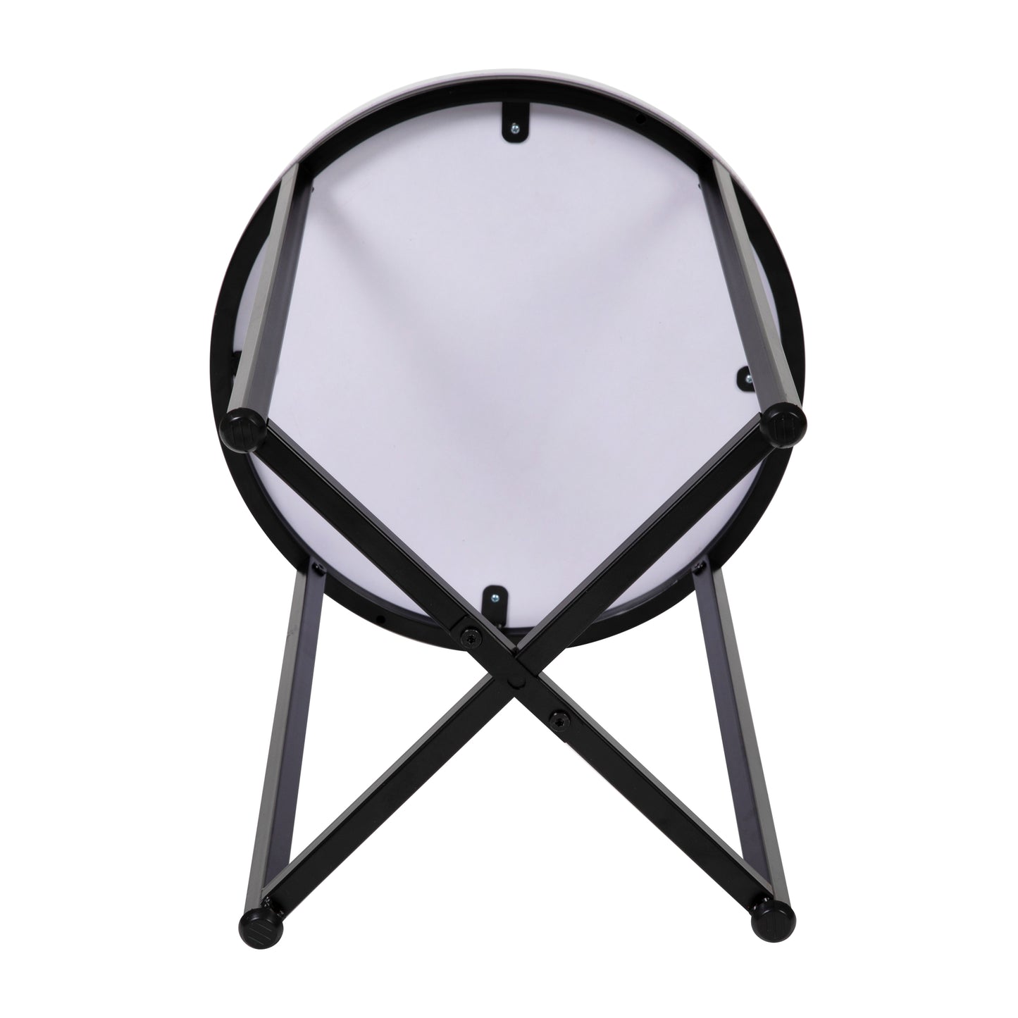 Hampstead Collection End Table - Modern White Marble Finish Accent Table with Crisscross Matte Black Frame White Marble Top/Matte Black Frame NAN-JH-1787ET-MRBL-BK-GG