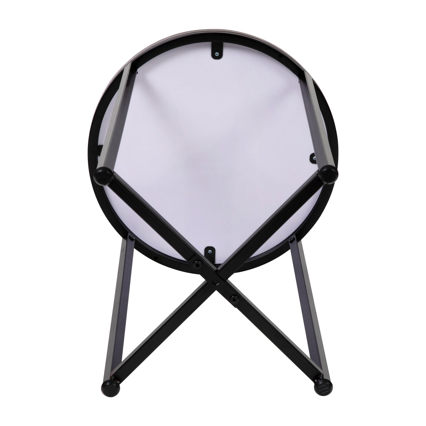Hampstead Collection End Table - Modern Walnut Finish Accent Table with Crisscross Matte Black Frame Walnut Top/Matte Black Frame