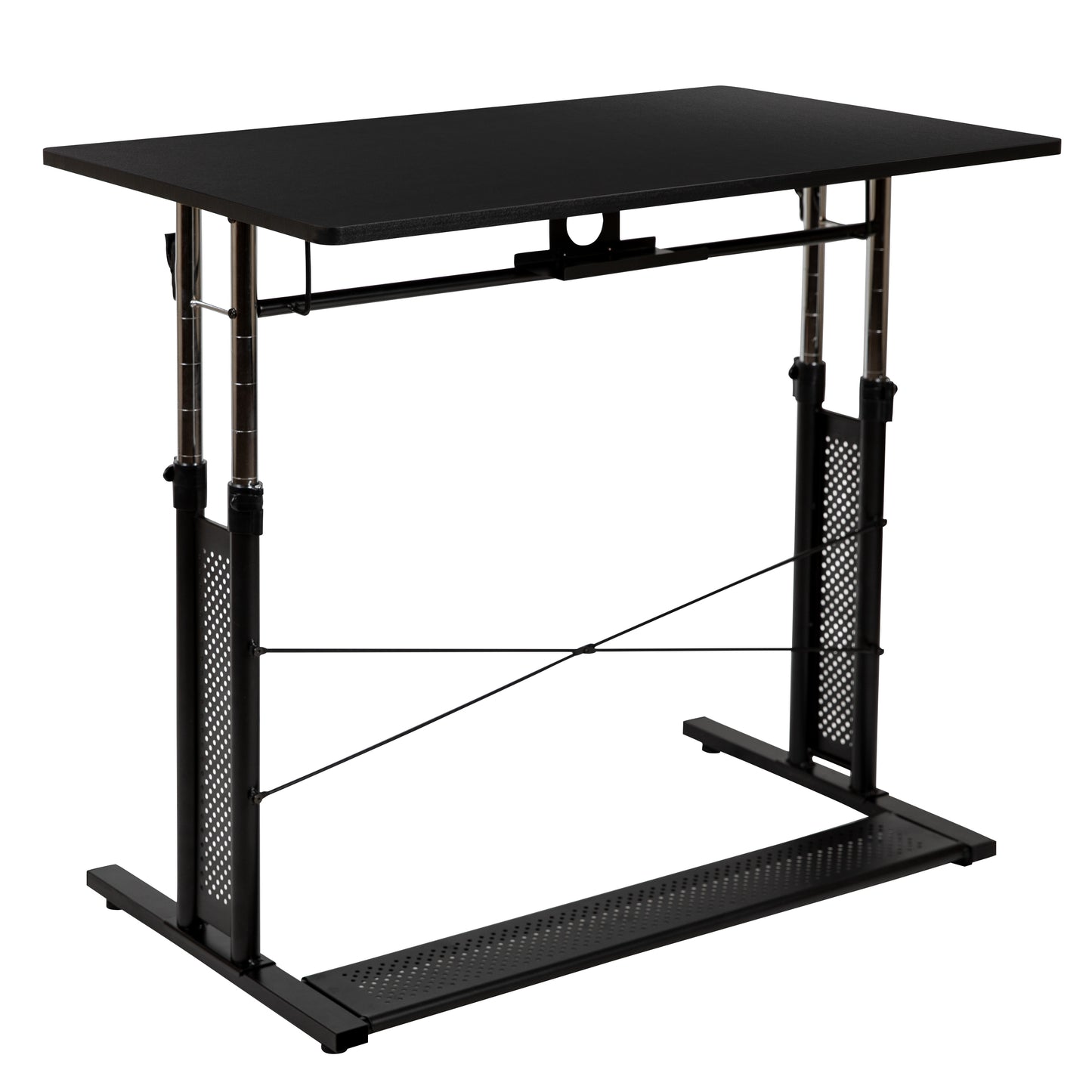 Fairway Height Adjustable (27.25-35.75"H) Sit to Stand Home Office Desk - Black Black