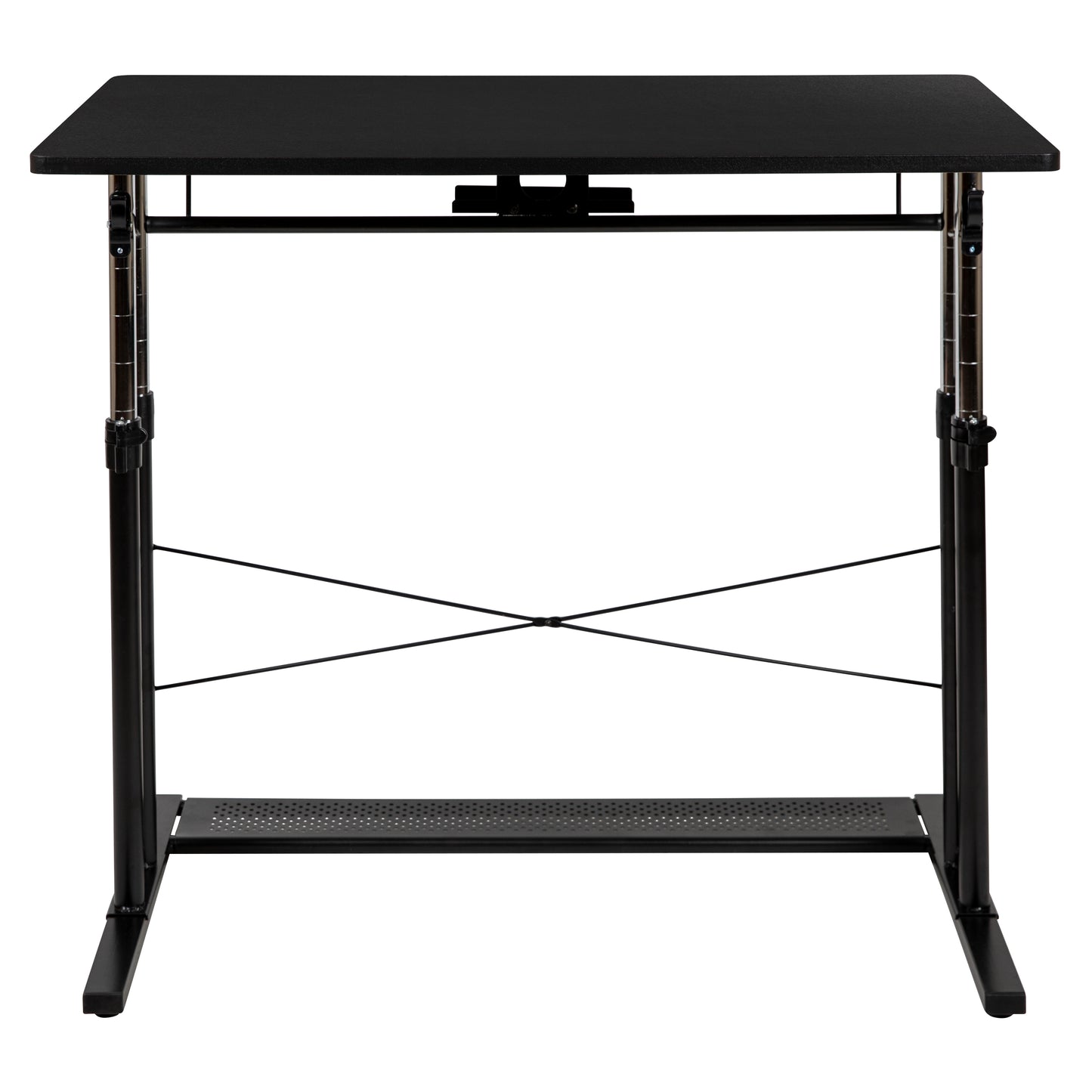 Fairway Height Adjustable (27.25-35.75"H) Sit to Stand Home Office Desk - Black Black