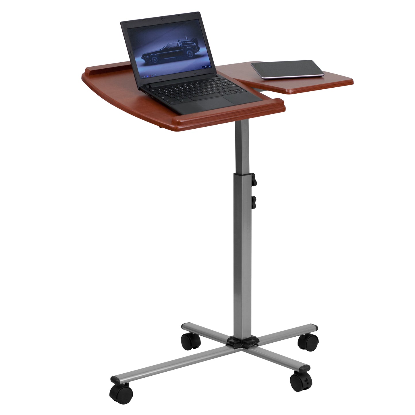 Dunbar Angle and Height Adjustable Mobile Laptop Computer Table with Cherry Top Cherry NAN-JN-2762-GG