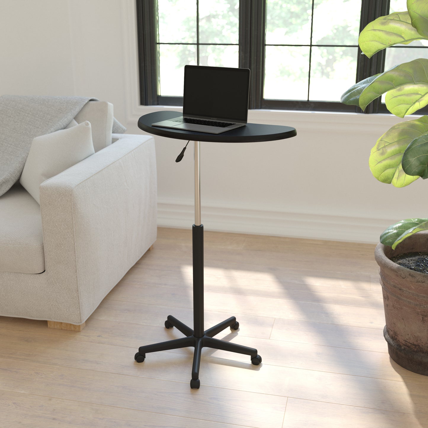 Eve Black Sit to Stand Mobile Laptop Computer Desk Black NAN-JN-2792-GG
