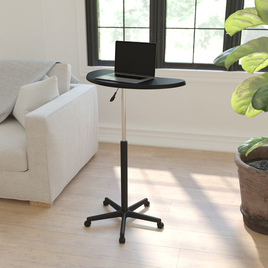 Eve Black Sit to Stand Mobile Laptop Computer Desk Black NAN-JN-2792-GG